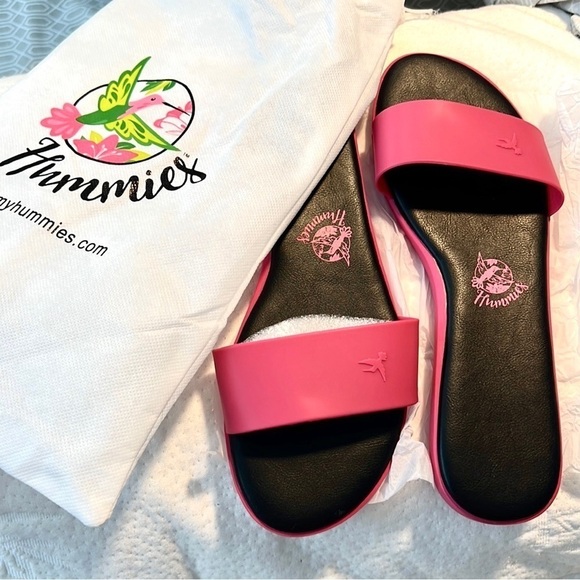 New, Hummies Slides in Pink,Incredibly Comfortable with Cushioned Foot Instep,9 - Picture 1 of 5